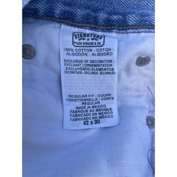 Levi’s Signature Men’s Jeans 42x30 Medium Wash Regular Fit 100% Cotton Denim - Picture 9 of 11